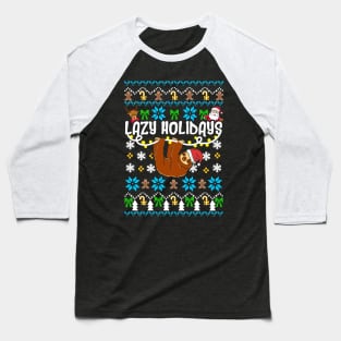 Funny Sloth Christmas Sweater Baseball T-Shirt